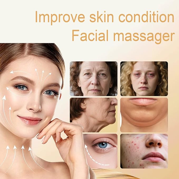 Face Massager Tool 4 Color Modes Red Light Therapy for Face Neck Skin Care at Home ,Gua Sha Facial Tools, White