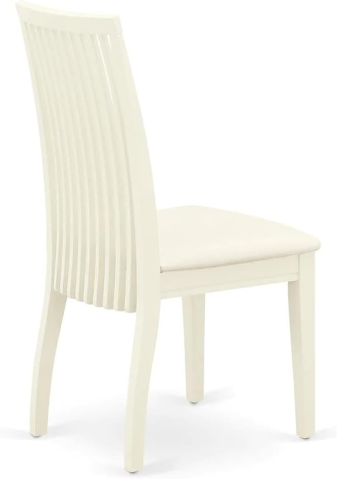 East West Furniture DMIP3-LWH-C 3 Piece Dining Room Furniture Set Contains a Round Kitchen Table with Dropleaf and 2 Linen Fabric Upholstered Dining Chairs, 42x42 Inch, Linen White