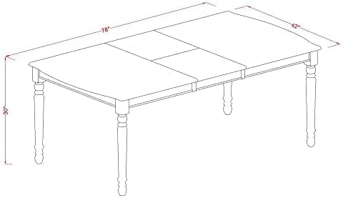 East West Furniture DOAV5-BCH-LC 5 Piece Modern Dining Table Set Includes a Rectangle Wooden Table with Butterfly Leaf and 4 Faux Leather Upholstered Chairs, 42x78 Inch, Black & Cherry