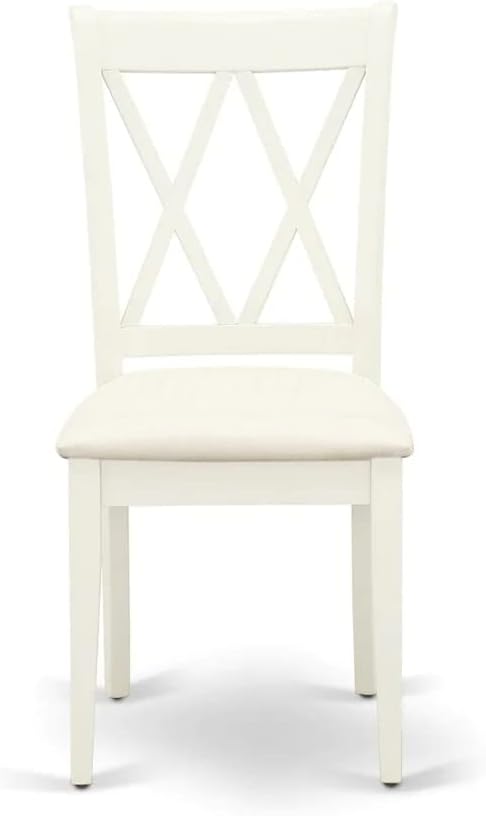 East West Furniture LGCL5-LWH-C 5 Piece Kitchen Table & Chairs Set Includes a Rectangle Dining Table with Butterfly Leaf and 4 Linen Fabric Dining Room Chairs, 42x84 Inch, Linen White