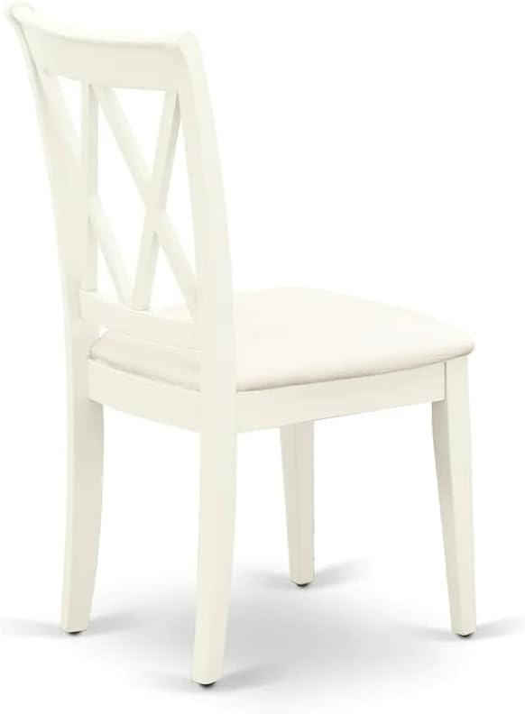 East West Furniture LGCL5-LWH-C 5 Piece Kitchen Table & Chairs Set Includes a Rectangle Dining Table with Butterfly Leaf and 4 Linen Fabric Dining Room Chairs, 42x84 Inch, Linen White