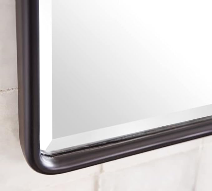 20x30'' Pivot Rectangle Bathroom Mirror Oil Rubbed Bronze Metal Framed Tilting Beveled Vanity Mirrors for Wall