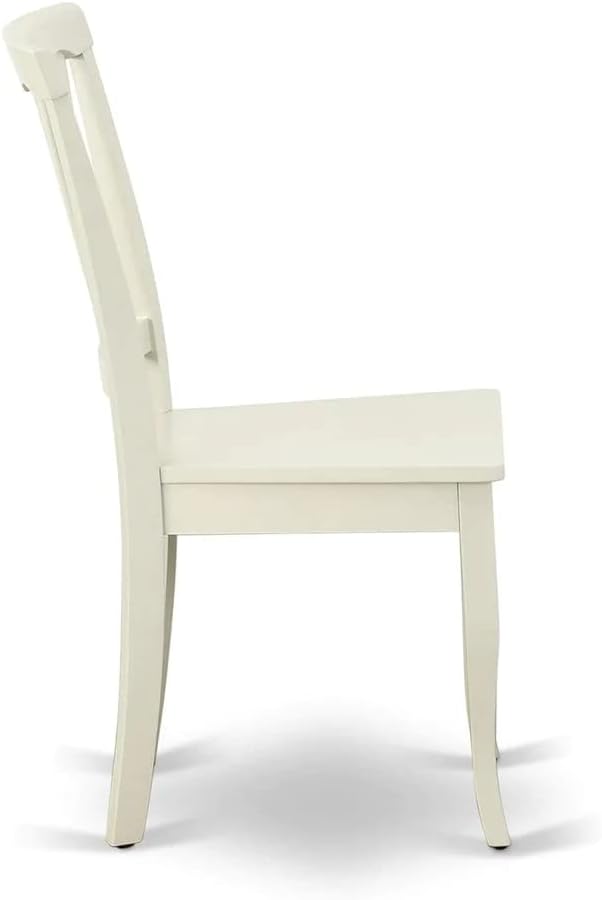 East West Furniture LGAV5-LWH-W 5 Piece Modern Dining Table Set Includes a Rectangle Wooden Table with Butterfly Leaf and 4 Dining Chairs, 42x84 Inch, Linen White