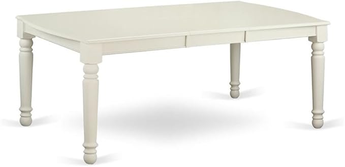 East West Furniture DODA5-LWH-W 5 Piece Dinette Set for 4 Includes a Rectangle Dining Table with Butterfly Leaf and 4 Dining Room Chairs, 42x78 Inch, Linen White