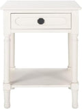SAFAVIEH Home Collection Allura Distressed White 1-Drawer Bottom Shelf Accent Table ACC5718A, 19" W x 15.8" L x 26" H