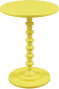 Convenience Concepts Palm Beach Spindle 17.75" Traditional Round End Living Room, Turned Solid Wood Side, Classic Display Pedestal Table, Yellow