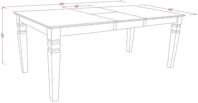 East West Furniture LGDA5-LWH-27 5 Piece Dining Room Set Contains a Rectangle Kitchen Table with Butterfly Leaf and 4 Polyester Fabric Upholstered Parson Chairs, 42x84 Inch, linen white