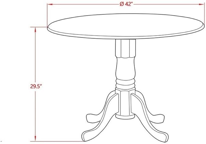 East West Furniture DMAV3-OAK-C 3 Piece Dining Room Table Set Contains a Round Dining Table with Dropleaf and 2 Linen Fabric Upholstered Chairs, 42x42 Inch, Oak