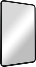 ANDY STAR Bathroom Mirror, 24x36 Inch Stainless Steel Metal Frame Black Rectangle Bathroom Mirror for Over Sink, Modern Rounded Corner Black Vanity Mirrors for Wall, Hangs Horizontally or Vertically