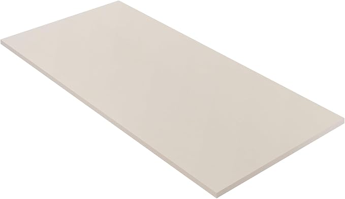 Kaboon Universal Tabletop 40"x18", Solid One-Piece Melamine Table Top, Double L Floating Desk DIY, Home and Office, Beige Leather Feel