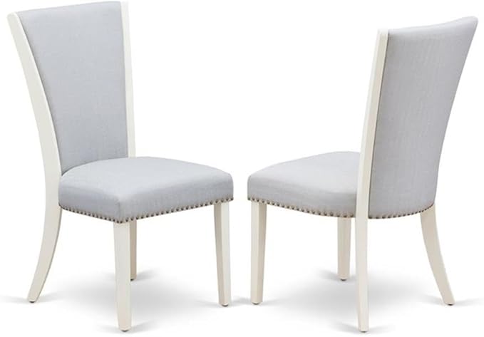East West Furniture V097VE005-6 6 Piece Kitchen Table Set Contains a Rectangle Dining Table with V-Legs and 4 Grey Linen Fabric Upholstered Chairs with a Bench, 40x72 Inch, Multi-Color