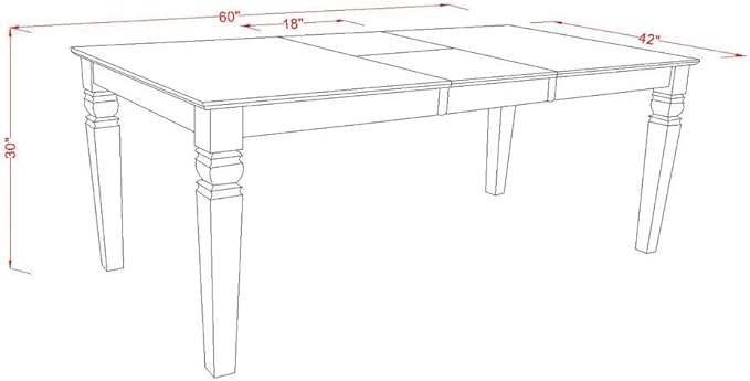 East West Furniture LGDA5-LWH-23 5 Piece Dining Set Contains a Rectangle Kitchen Table with Butterfly Leaf and 4 Polyester Fabric Upholstered Chairs, linen white