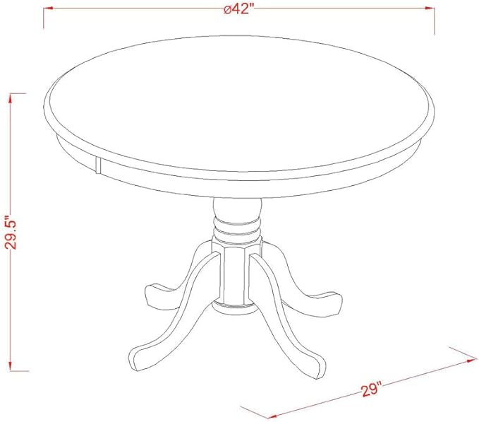 East West Furniture HBIP3-MAH-C 3 Piece Dining Room Furniture Set Contains a Round Kitchen Table with Pedestal and 2 Linen Fabric Upholstered Dining Chairs, 42x42 Inch, Mahogany