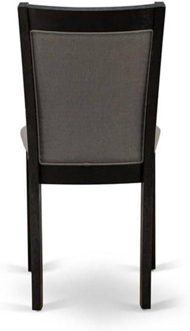 East West Furniture X697MZ650-5 5 Piece Dining Table Set for 4 Includes a Rectangle Kitchen Table with X-Legs and 4 Dark Gotham Grey Linen Fabric Parsons Chairs, 40x72 Inch, Multi-Color