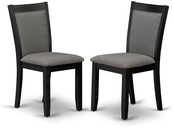 East West Furniture X697MZ650-7 7 Piece Dining Room Set Consist of a Rectangle Dining Table with X-Legs and 6 Dark Gotham Grey Linen Fabric Upholstered Chairs, 40x72 Inch, Multi-Color