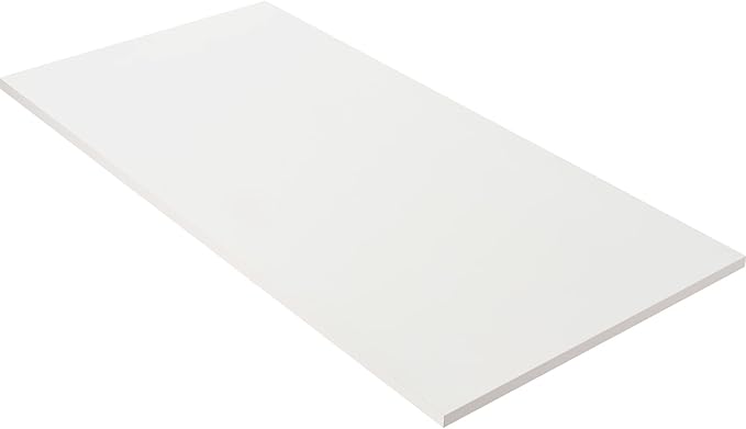Kaboon 45.67"x23.62" White Table Top, Solid One-Piece Desktop, Reversible Melamine Countertop, Double Desks, L-Desk DIY