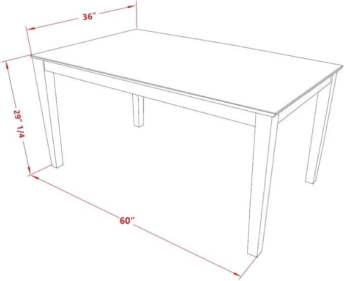 East West Furniture CAAD5C-LWH-LC 5 Piece Kitchen Table Set for 4 Includes a Rectangle Dining Room Table and 2 Faux Leather Dining Chairs with 2 Benches, 36x60 Inch, Linen White