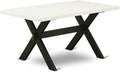 East West Furniture XT626 X-Style Mid-Century Modern Dining Table - a Rectangle Dining Table Top with Stylish Legs, 36x60 Inch, Multi-Color