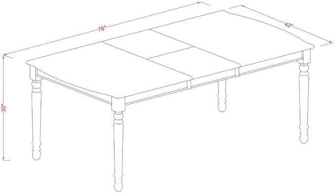 East West Furniture DOCL5-MAH-W 5 Piece Modern Dining Table Set Includes a Rectangle Wooden Table with Butterfly Leaf and 4 Kitchen Dining Chairs, 42x78 Inch, Mahogany