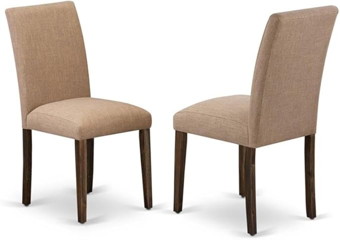 East West Furniture X797AB747-5 5 Piece Dinette Set for 4 Includes a Rectangle Dining Table with X-Legs and 4 Light Sable Linen Fabric Parson Dining Room Chairs, 40x72 Inch, Multi-Color