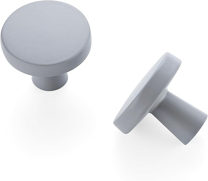 Ravinte 15 Pack Drawer Pulls 1-1/4 Inch Kitchen Cabinet Knobs Solid Round Dresser Drawer Knobs Grey Dresser Knobs Drawer Knobs Simple Cabinet Hardware for Cupboard Drawer Pulls