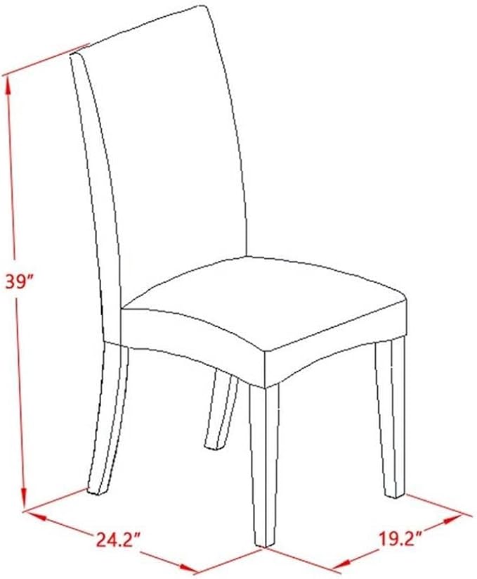East West Furniture X696DR124-5 5 Piece Dining Table Set for 4 Includes a Rectangle Kitchen Table with X-Legs and 4 Black Color Linen Fabric Upholstered Chairs, 36x60 Inch, Multi-Color