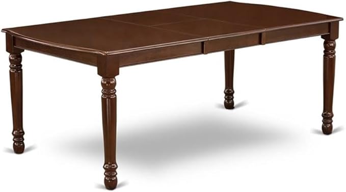 East West Furniture DOCE9-MAH-10 9 Piece Dining Table Set Includes a Rectangle Dinner Table with Butterfly Leaf and 8 Dahlia Linen Fabric Parson Dining Chairs, 42x78 Inch, Mahogany