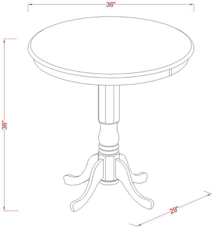 East West Furniture JAPB3-OAK-C 3 Piece Counter Height Pub Set Contains a Round Dining Room Table with Pedestal and 2 Linen Fabric Upholstered Chairs, 36x36 Inch, Oak