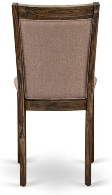 East West Furniture X797MZ716-5 5 Piece Kitchen Table Set for 4 Includes a Rectangle Dining Room Table with X-Legs and 4 Dark Khaki Linen Fabric Upholstered Chairs, 40x72 Inch, Multi-Color