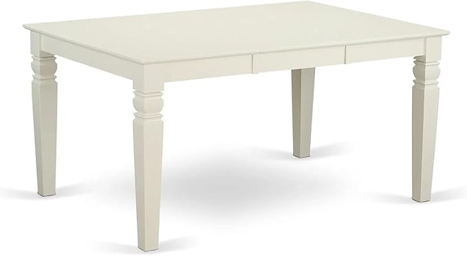 East West Furniture DODA9-LWH-23 9 Piece Kitchen Set Contains a Rectangle Dining Table with Butterfly Leaf and 8 Polyester Fabric Upholstered Chairs, Linen White