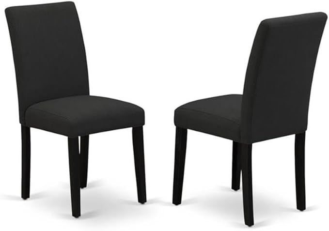 East West Furniture X697AB624-9 9 Piece Dining Room Table Set Includes a Rectangle Kitchen Table with X-Legs and 8 Black Color Linen Fabric Parsons Dining Chairs, 40x72 Inch, Multi-Color