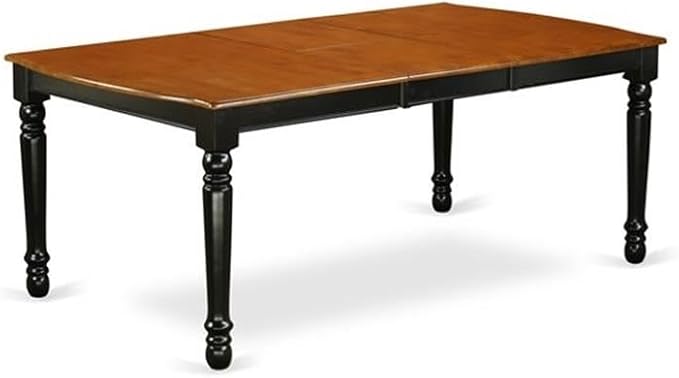 East West Furniture DOPF7-BCH-W 7 Piece Kitchen Table & Chairs Set Consist of a Rectangle Dining Room Table with Butterfly Leaf and 6 Solid Wood Seat Chairs, 42x78 Inch, Black & Cherry