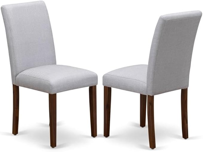 East West Furniture ANAB5-AWA-05 5 Piece Kitchen Table & Chairs Set Contains a Round Dining Room Table with Pedestal and 4 Upholstered Chairs, 36x36 Inch, Antique Walnut
