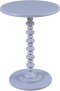 Convenience Concepts Palm Beach Spindle 17.75" Traditional Round End Living Room, Turned Solid Wood Side, Classic Display Pedestal Table, Gray
