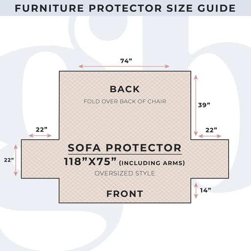 Great Bay Home Medallion Stitched Solid Furniture Protector Stain Resistant Durable Furniture Protector Elenor Collection (Sofa, Sage Green/Light Gray)