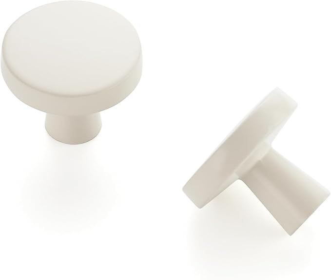 Ravinte 5 Pack Drawer Pulls 1-1/4 Inch Kitchen Cabinet Knobs White Solid Round Dresser Knobs Simple Cabinet Hardware for Cupboard Drawer Handles