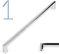 KOOFIZO Solid Square Bar Cabinet Handle - Chrome Furniture Pull, 7.6 Inch/192mm Screwhole Distance, 1-Piece for Kitchen Cupboard Door, Bedroom Dresser Drawer, Bathroom Wardrobe Hardware
