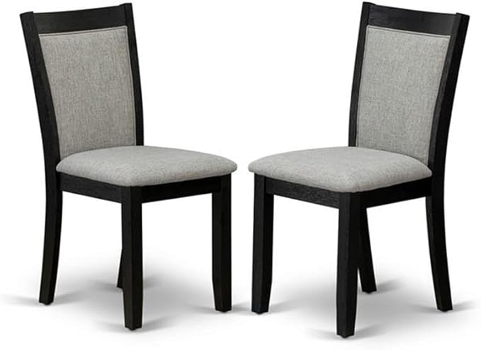 East West Furniture X697MZ606-6 6 Piece Dinette Set Contains a Rectangle Dining Table with X-Legs and 4 Shitake Linen Fabric Parson Chairs with a Bench, 40x72 Inch, Multi-Color
