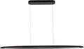 71" Wood Linear Pendant Light Black Linear Pendant Dinning Room Hanging Lights LED Dimmable Chandeliers 50w for Dining Room Pool Table Lights Kitchen Island Light Black
