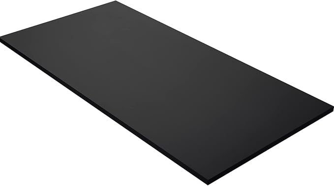 Kaboon 45.67"x23.62" Black Table Top, Solid One-Piece Desktop, Reversible Melamine Countertop, Double Desks, L-Desk DIY