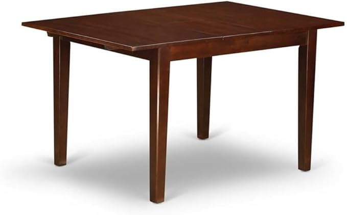 East West Furniture MILA5C-MAH-C 5 Piece Dining Set Includes a Rectangle Dining Room Table with Butterfly Leaf and 2 Linen Fabric Kitchen Chairs with 2 Benches, 36x54 Inch, Mahogany