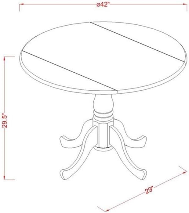 East West Furniture DLSI3-MAH-35 3 Piece Kitchen Table Set Contains a Round Dining Table with Dropleaf and 2 Doeskin Linen Fabric Parson Dining Room Chairs, 42x42 Inch, Mahogany