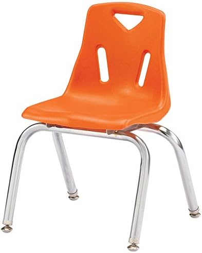 Jonti-Craft Berries 8144JC1114 Stacking Chair with Chrome-Plated Legs, 14" Height, Green
