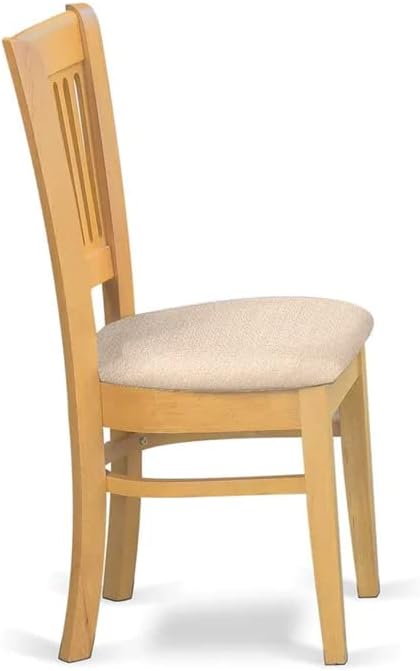 East West Furniture NDVA5-OAK-C 5 Piece Kitchen Table & Chairs Set Includes a Rectangle Dining Room Table with Dropleaf and 4 Linen Fabric Upholstered Chairs, 30x48 Inch, Oak