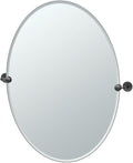 Gatco 4249MXLG Latitude II Large Oval Mirror Matte Black, 32 H x 28.5 W