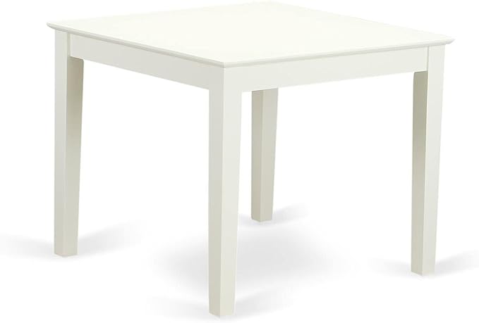 East West Furniture OXEL5-LWH-07 5 Piece Dining Room Table Set Includes a Square Kitchen Table and 4 Gray Linen Fabric Parsons Dining Chairs, 36x36 Inch, Linen White