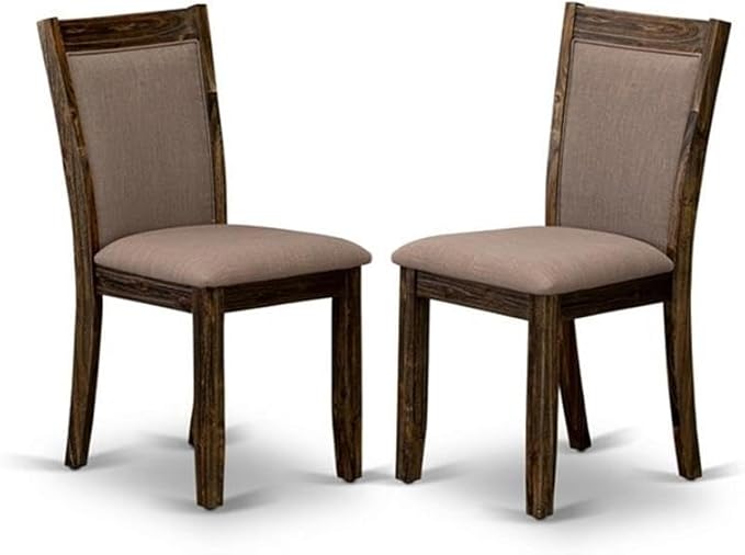 East West Furniture X797MZ748-9 9 Piece Dining Room Table Set Includes a Rectangle Kitchen Table with X-Legs and 8 Coffee Linen Fabric Parson Dining Chairs, 40x72 Inch, Multi-Color