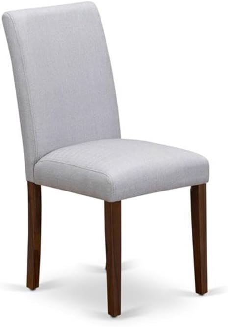 East West Furniture ANAB3-AWA-05 3 Piece Modern Dining Table Set Includes a Round Kitchen Table with Pedestal and 2 Parson Dining Chairs, 36x36 Inch, Antique Walnut