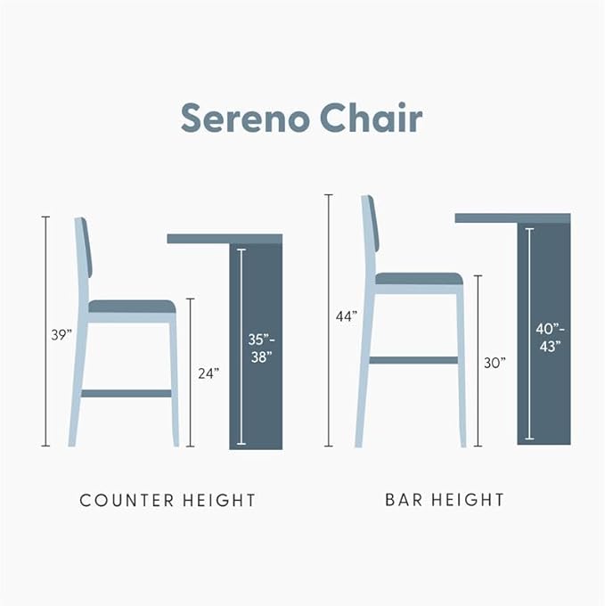 Plank+Beam Sereno Bar Stool, 30", Set of 2, Sturdy Wood Modern Kitchen Bar Height Stool, Upholstered Cushion Bar Chair with Back, Pecan/Ivory