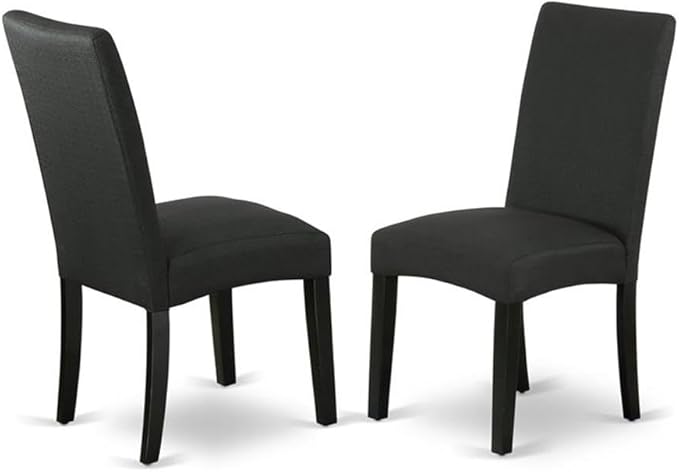 East West Furniture X677DR124-7 7 Piece Dining Room Furniture Set Consist of a Rectangle Dining Table with X-Legs and 6 Black Color Linen Fabric Upholstered Chairs, 40x72 Inch, Multi-Color